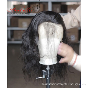 Huashuo 360 Lace Frontal Wigs Pre Plucked With Baby Hair Brazilian Body Wave Human Hair Lace Front Wig for Black Women